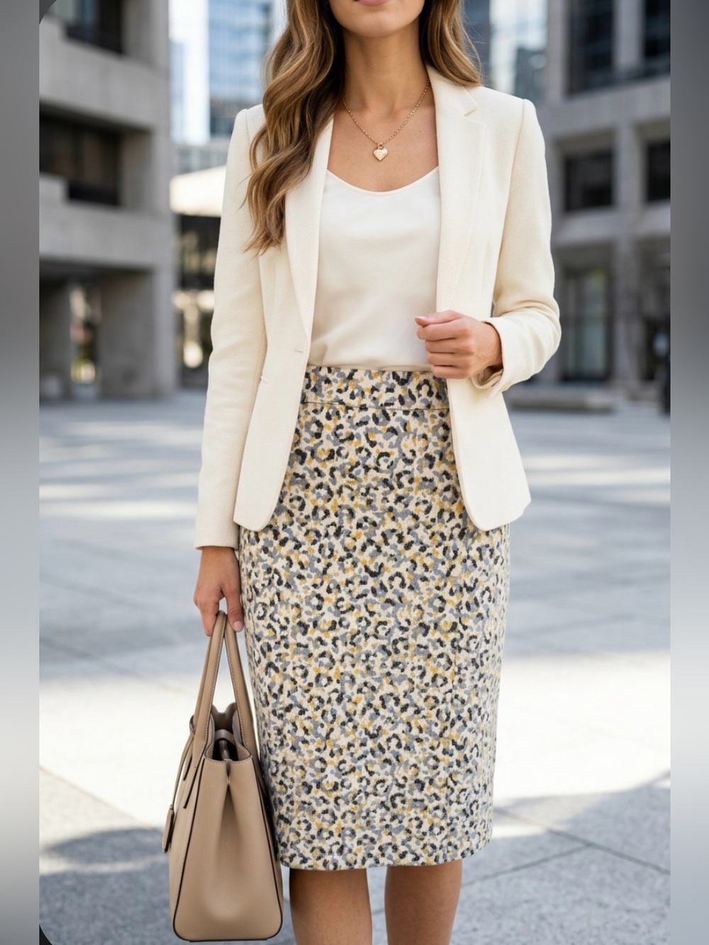 MAEVE Anthropologie Pencil Skirt Jacquard Knit Leopard Career